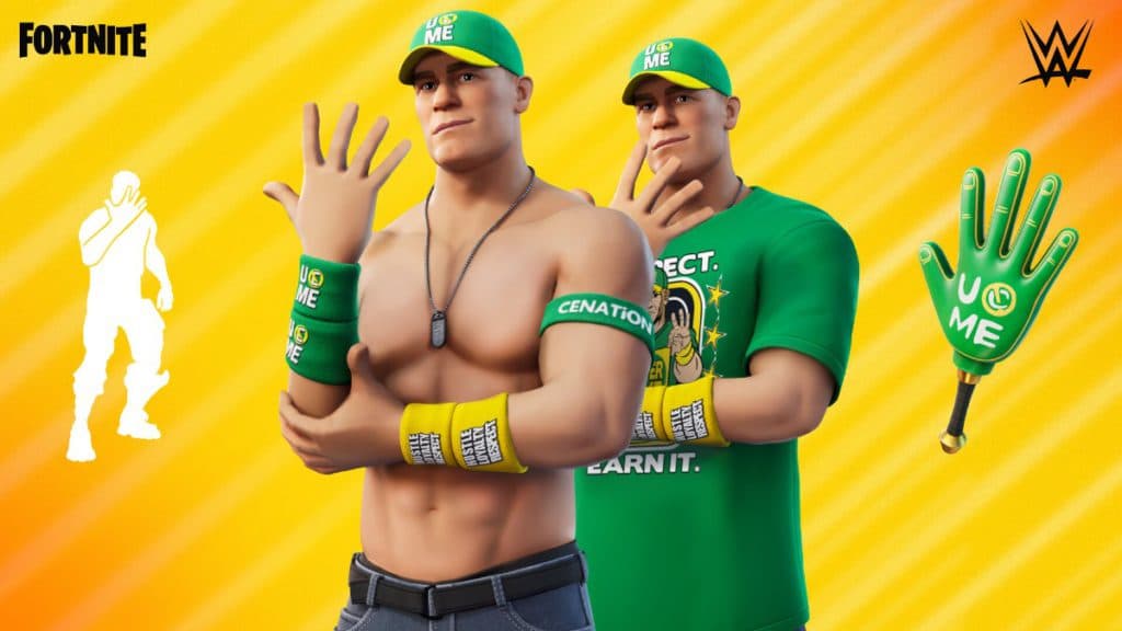 John Cena Fortnite cosmetics as part of Summerslam 2022.