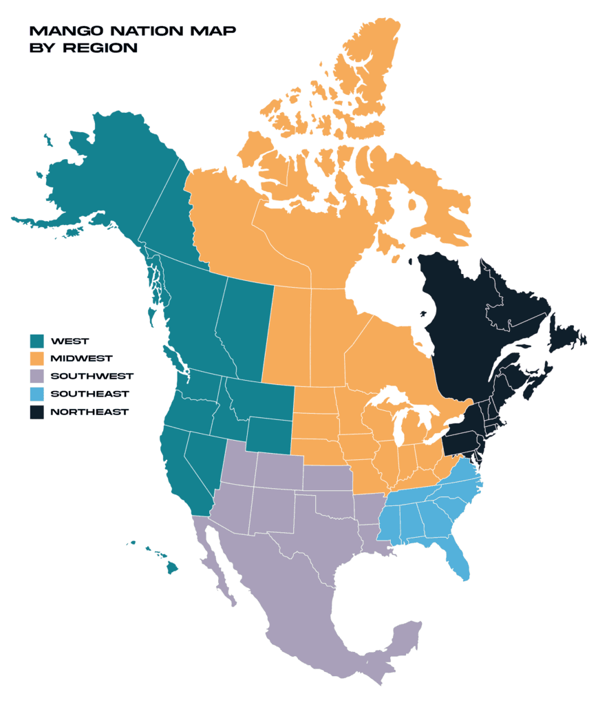 Competing regions for the C9 Mang0 Nation Tour. Image via Cloud9.