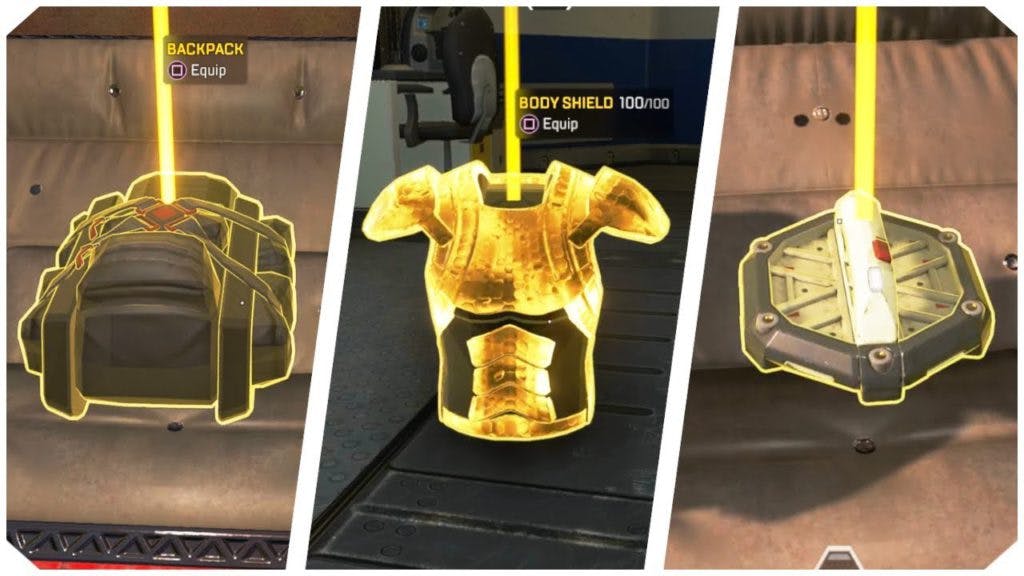 A view of all 3 gold loot items