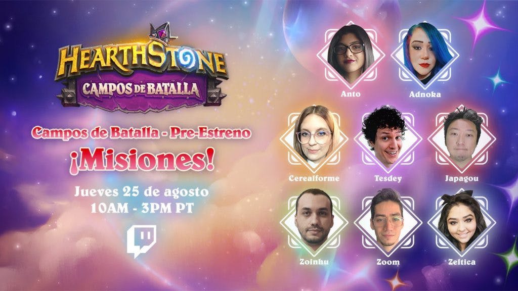 LATAM Streamers participating in Battlegrounds Quest Preview - image via Blizzard
