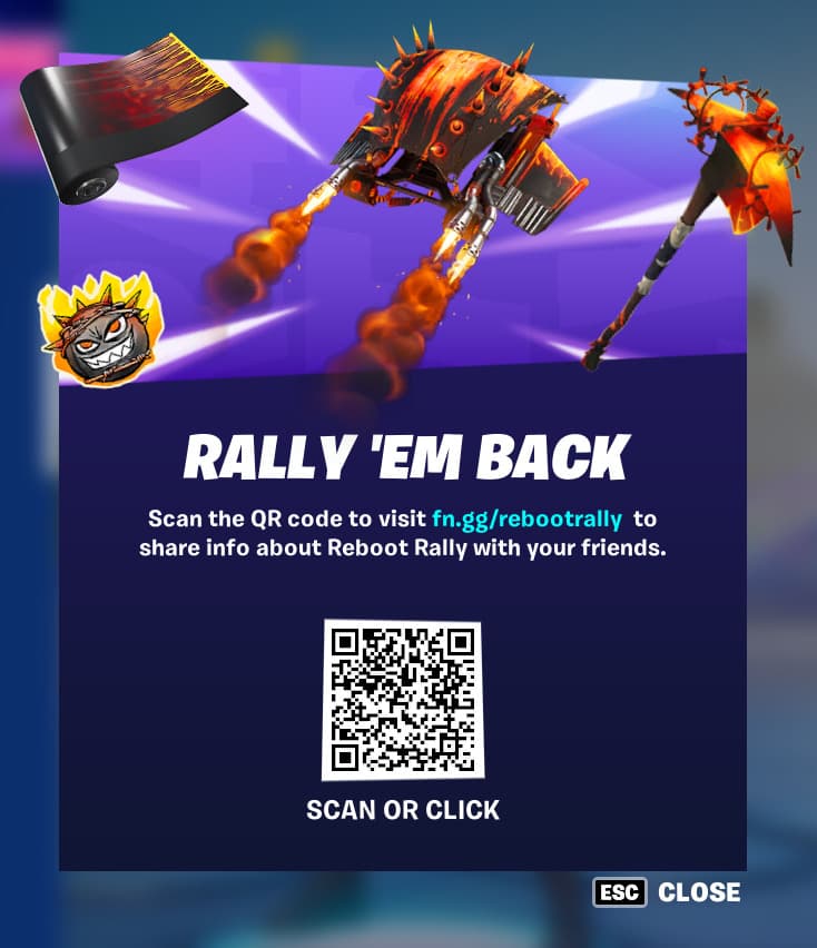 Fortnite Reboot Rally QR code