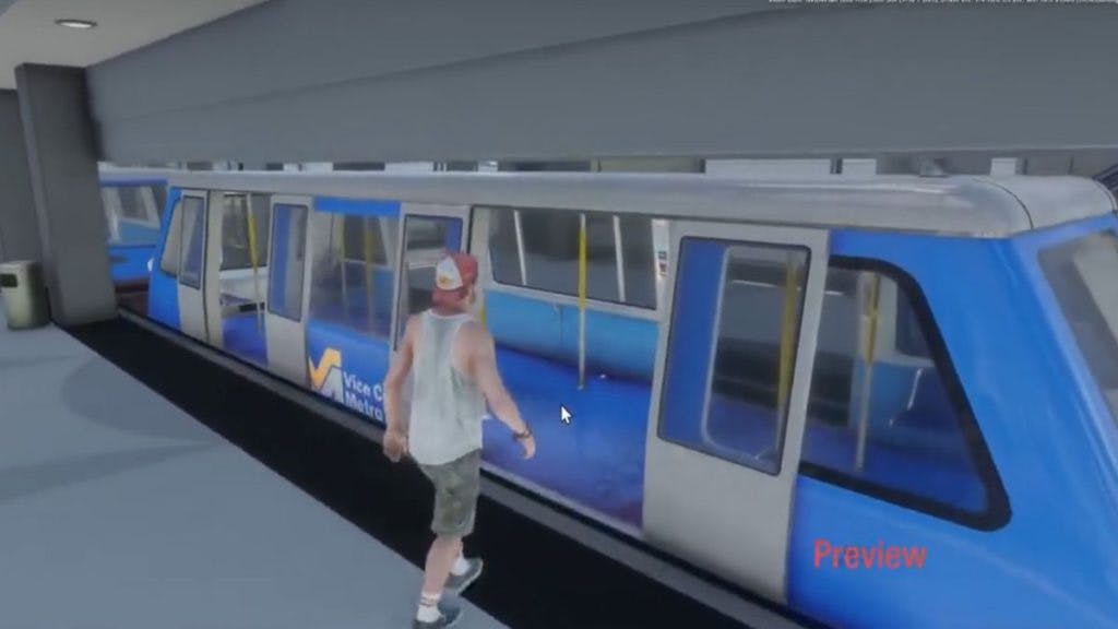 Footage from the leaks reveals a protagonist boarding the "Vice City Metro"