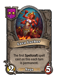 Lava Lurker - Image via Blizzard<br>Old: 2 Attack, 4 Health<br><strong>New: 2 Attack, 5 Health</strong>