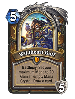 Wildheart Guff - Image via Blizzard<br>Old: Battlecry granted full mana crystals.<br><strong>New: Battlecry grant empty mana crystals.</strong>