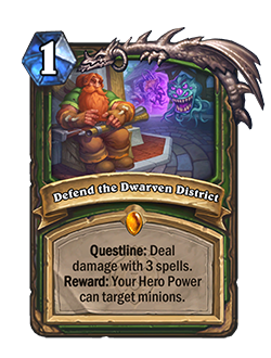 Defend the Dwarven District (the first stage of the Hunter Questline) - Image via Blizzard<br>Old: Deal damage with 2 spells.<br><strong>New: Deal damage with 3 spells.</strong>