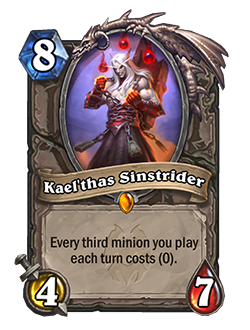 Kael’thas Sinstrider - Image via Blizzard<br>Old: [Costs 6]<br><strong>New: [Costs 8]</strong>