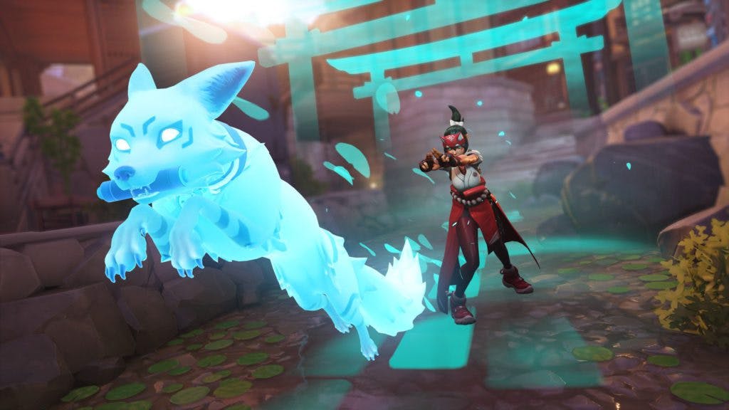 Kiriko and her fox spirit Overwarch 2. Image via Blizzard Entertainment.
