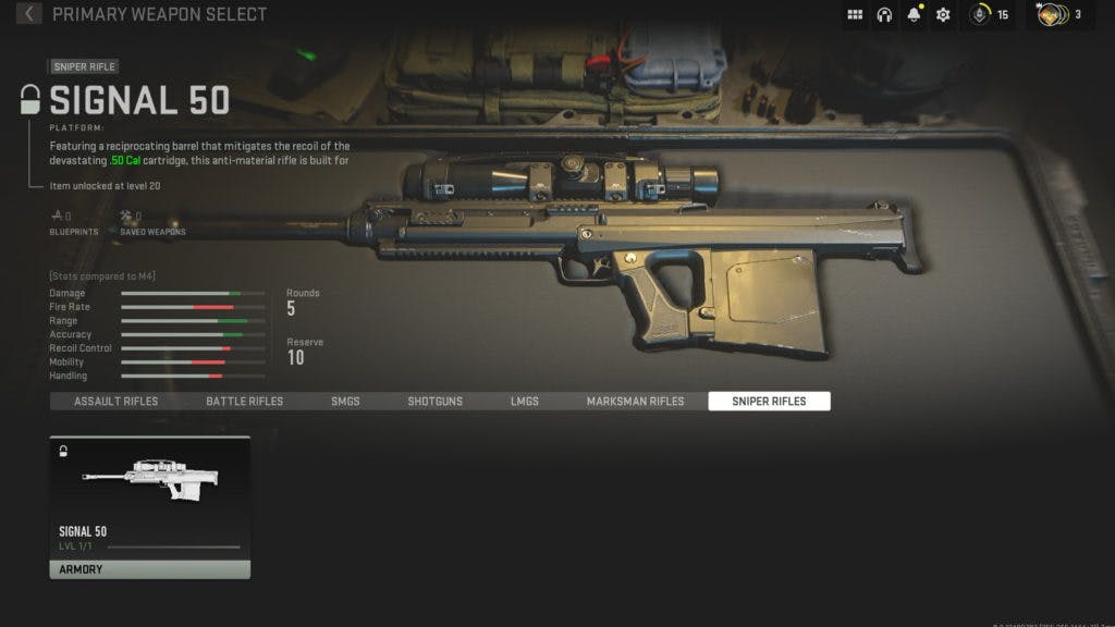 New Signal .50 sniper rifle included in this week's MW2 beta.