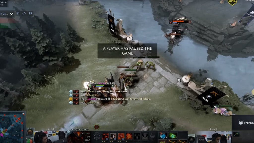 SumaiL thought there were water runes in a 1V1 match against Armel (Image via <a href="https://youtu.be/Tf6__n5aj9s?t=202" target="_blank" rel="noreferrer noopener nofollow">NoobFromUA</a> YouTube)