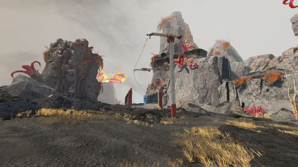 Climb the platform, which launches you onto a magnetic zipline that takes you around the new map.