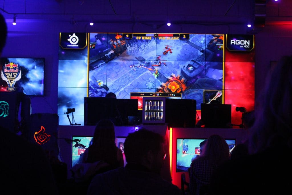 Competitors and guests at the Red Bull Gaming Studio. Image via Amy Chen.