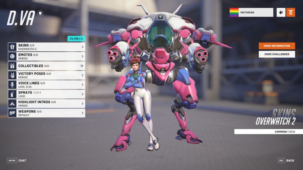 D.Va's survivability and mobility make her the best Tank in Overwatch 2 (Image via Esports.gg)