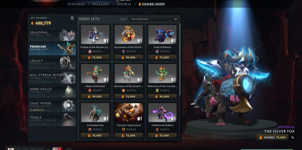 Dota Plus shards shop (Image via Dota 2 Client)