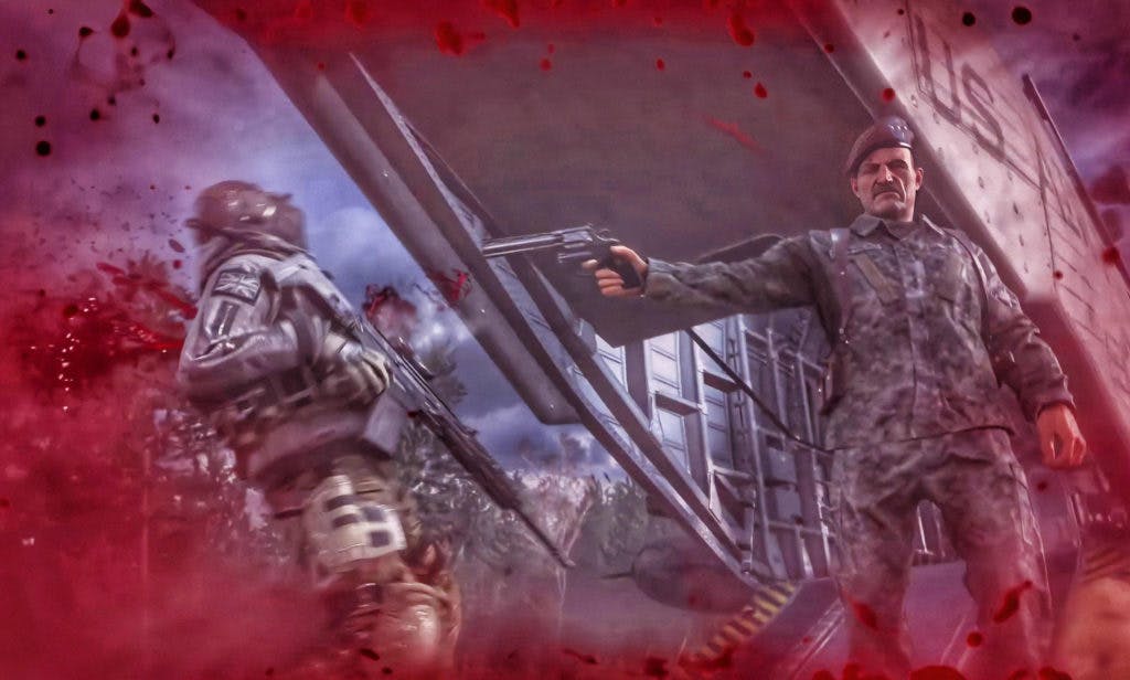 The iconic betrayal in the CoD MW2 mission "Loose Ends" (<a href="https://www.reddit.com/r/MemeTemplatesOfficial/comments/fydl6n/mw2_remastered_loose_ends/" target="_blank" rel="noreferrer noopener nofollow">source</a>)