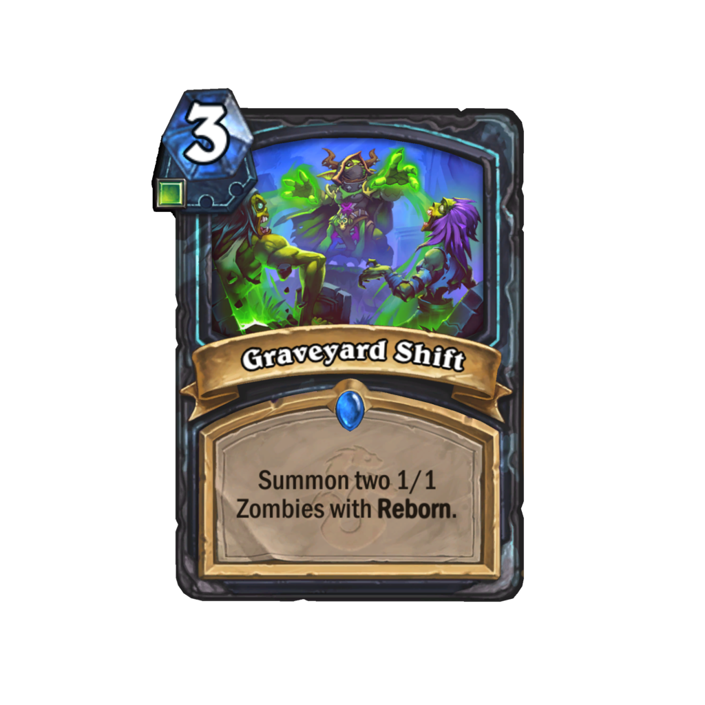The Graveyard Shift spell features the Reborn keyword. Image via Blizzard Entertainment.