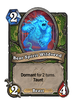 Bear Spirit Wildseed<br>Old: 2 Attack, 5 Health<br><strong>New: 2 Attack, 4 Health</strong><br>Image via Blizzard