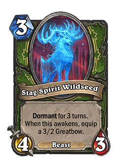 Stag Spirit Wildseed<br>Old: 5 Attack, 4 Health<br><strong>New: 4 Attack, 3 Health</strong><br>Image via Blizzard