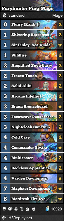 Furyhunter Ping Mage - Image via HsReplay