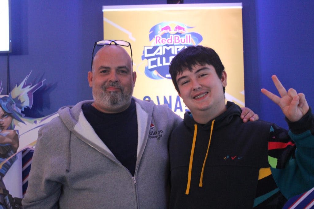 Anthony Verissimo and his son Alexander Verissimo at the Red Bull Gaming Studio. Image via Amy Chen.