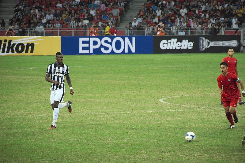 Paul Pogba during his first stint at Juventus. (Photo via: <a href="https://www.flickr.com/photos/muhammad_ashiq/14764809688/">Singapore Selection vs Juventus | @ National Stadium | Muhammad Ashiq | Flickr</a>)