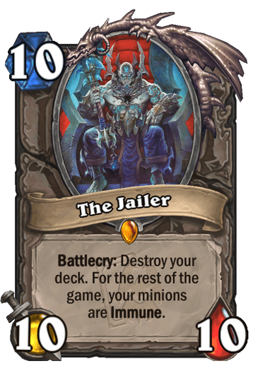 The Jailer - The Maw and Disorder Legendary has a <a href="https://hsreplay.net/cards/#rankRange=LEGEND&amp;set=REVENDRETH_MINI_SET&amp;sortBy=includedPopularity" target="_blank" rel="noreferrer noopener nofollow">15.1% of popularity</a><br>Image by Blizzard