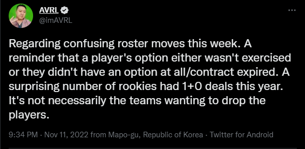 Comment on roster moves from OWL broadcaster AVRL.