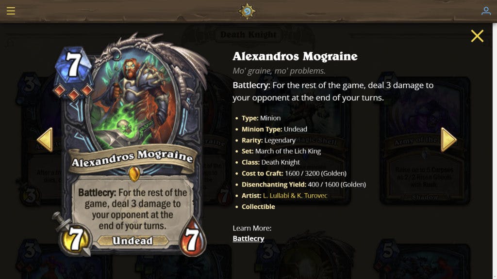 Alexandros Mograine<br>(Image via Blizzard)