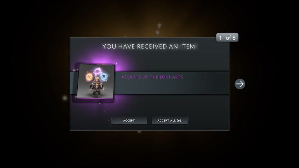 Unbundling the Angel of Vex set gifts you the Acolyte of the Lost Arts Persona in Dota 2 (Screenshot by Esports.gg)