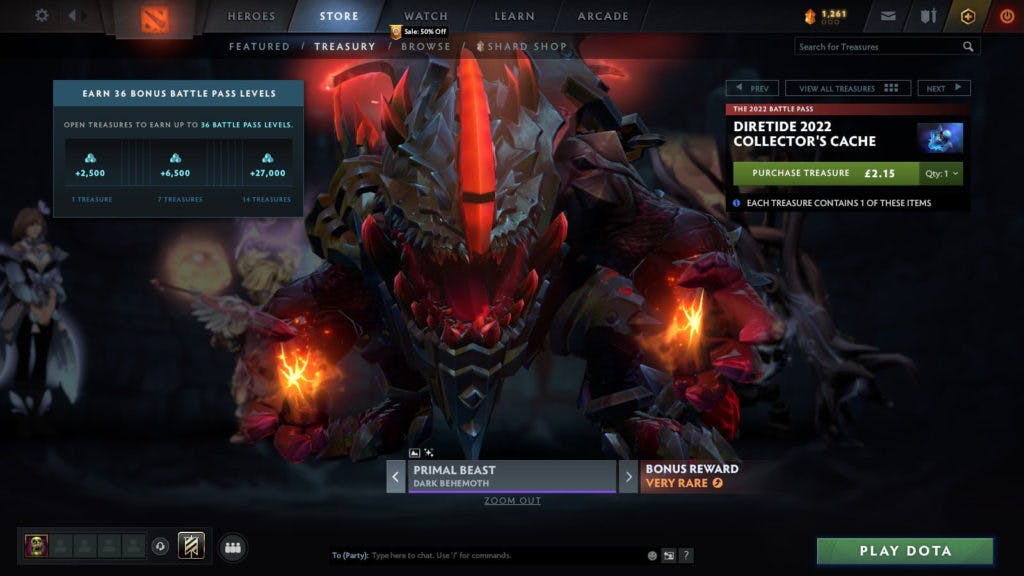 The bestial Dark Behemoth Primal Beast set (Screenshot by Esports.gg)
