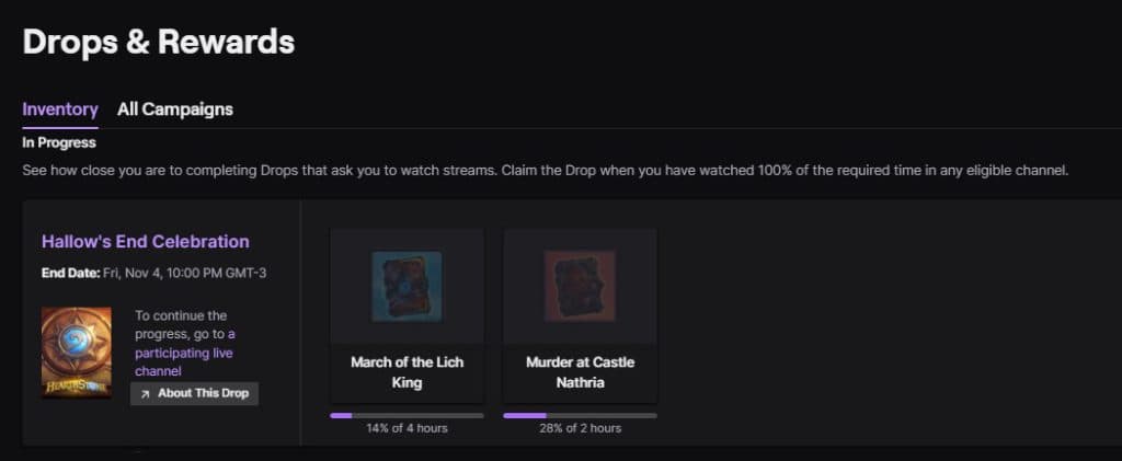 Twitch Drops Inventory - Image via Esports.gg