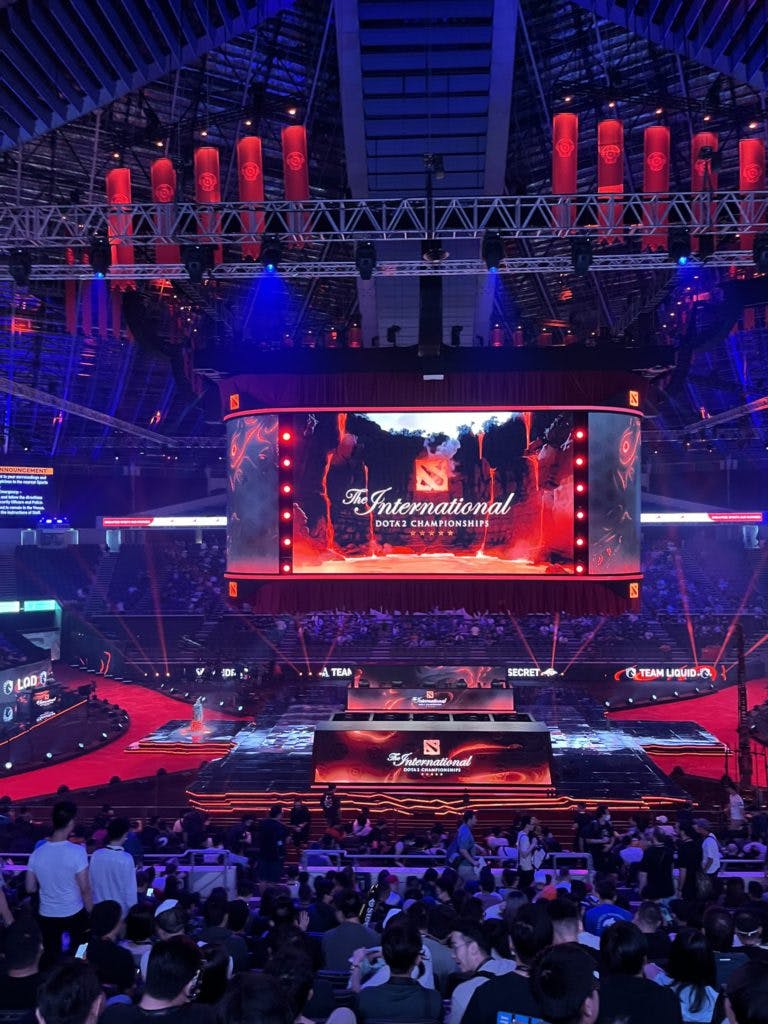 A first look in the Indoor Stadium Singapore during TI11 Finals.