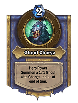The Ghoul Charge hero power for the Death Knight class in Hearthstone. Image via Blizzard Entertainment.