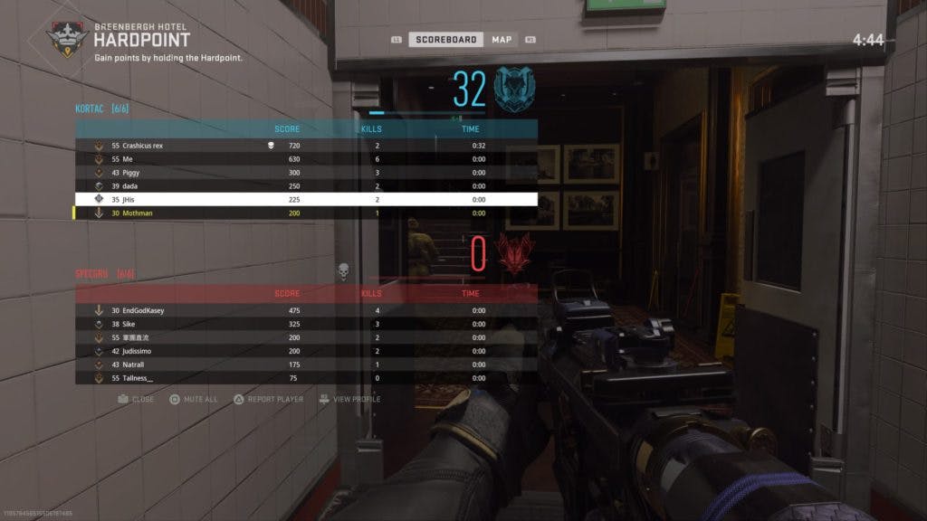 The leaderboard seen while a game is active does not include your death count (Image via Esports.gg)
