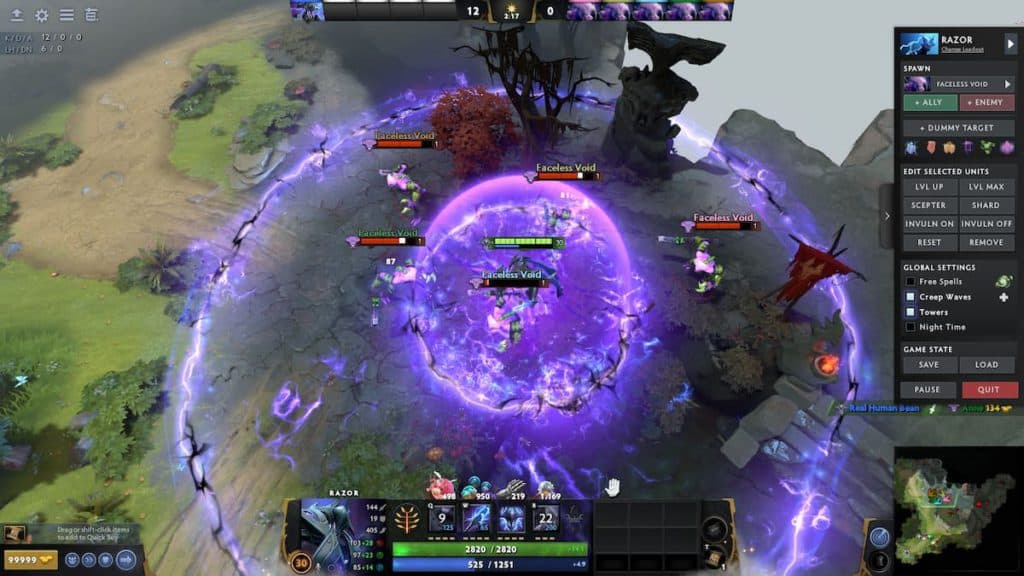 Some of the Razor Arcana's new effects (Screenshot via Esports.gg)