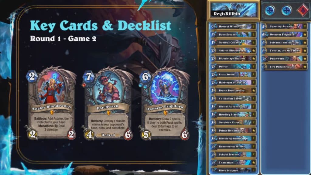 RegisKillbin Frost Deck - Death Kinght Showdown - Image via Hearthstone