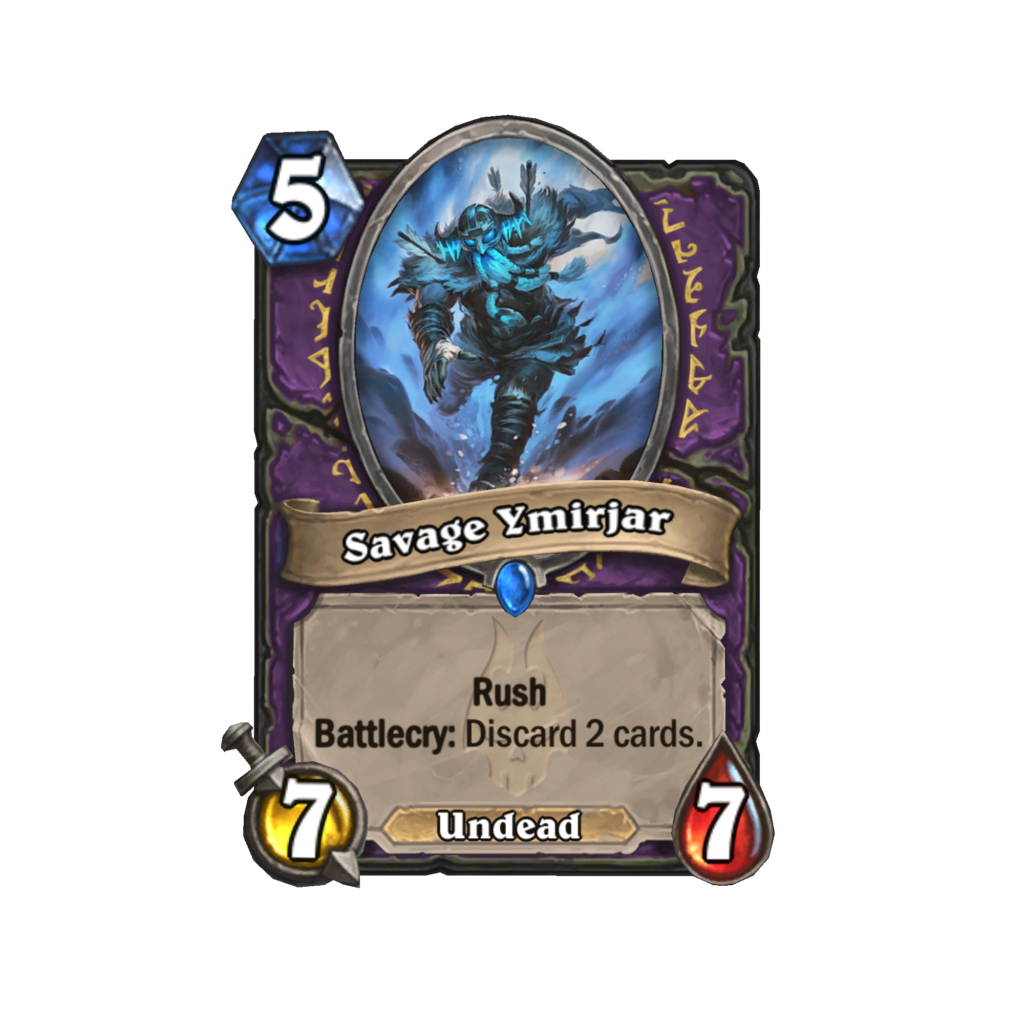 Savage Ymirjar - New Discard Warlock Card for March of the Lich King Expansion<br>Image via Blizzard