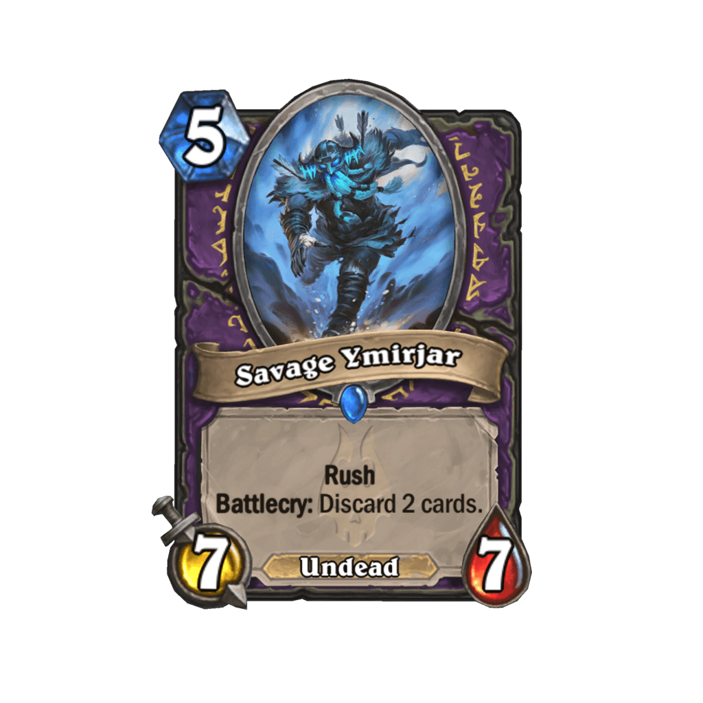 Savage Ymirjar - New Discard Warlock Card for March of the Lich King Expansion<br>Image via Blizzard