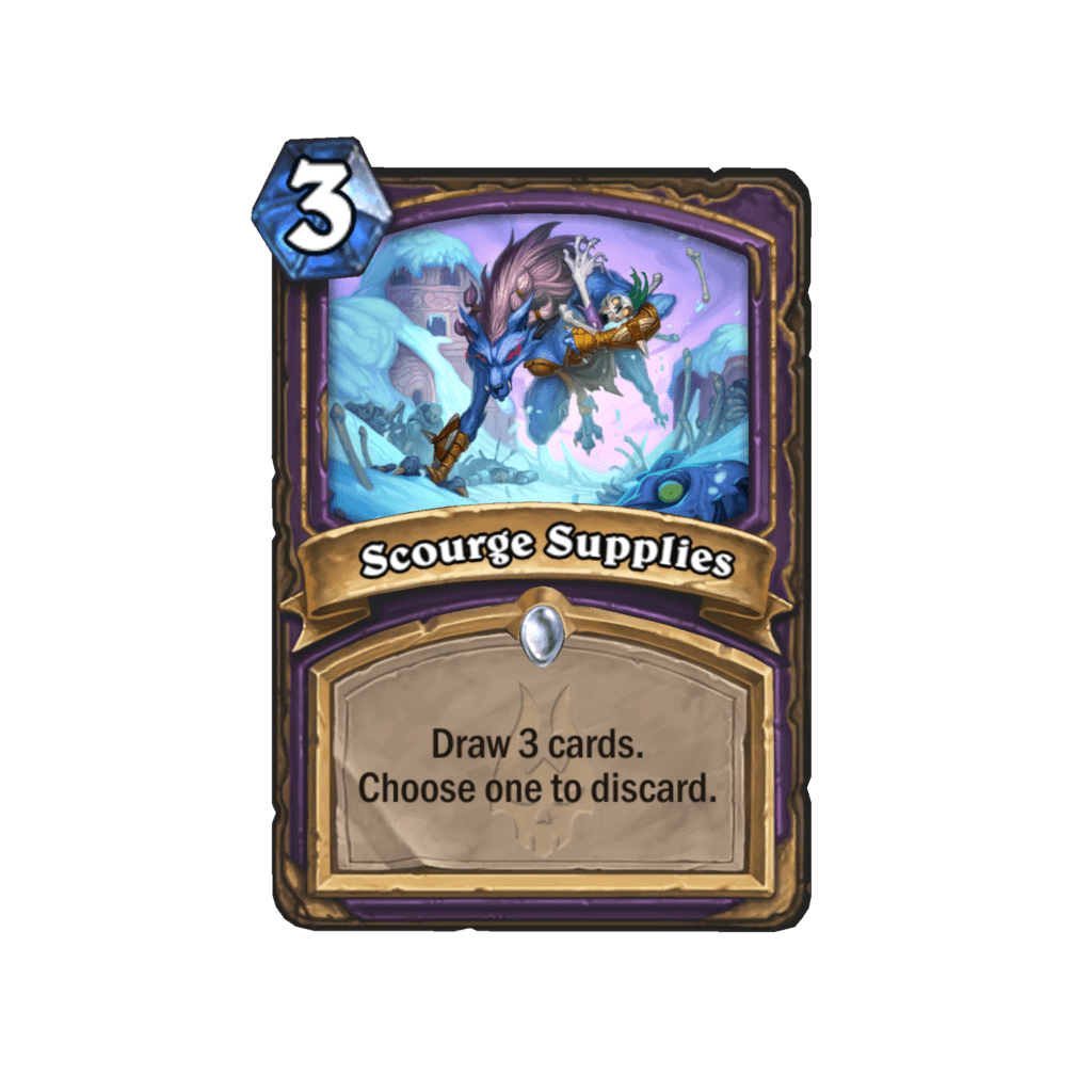 Scourge Supplies - New Discard Warlock Card for March of the Lich King Hearthstone Expansion<br>Image via Blizzard