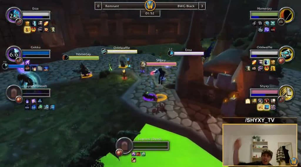 Shyxy celebrates hard-fought victory in Wrath Classic Arena Tournament. Image via Blizzard Entertainment.