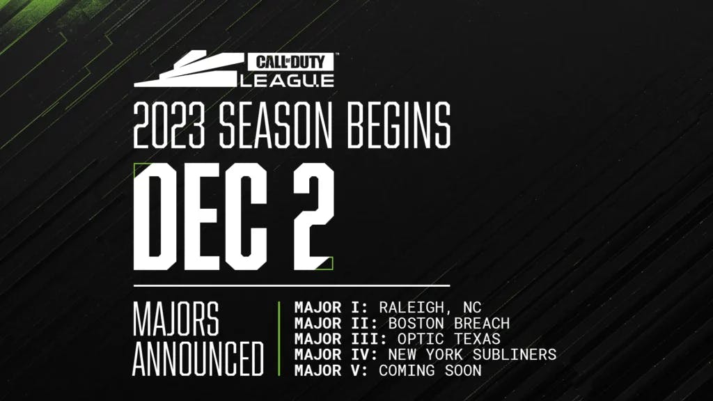 The Call of Duty League season starts on December 2. Toronto will host Major 5.