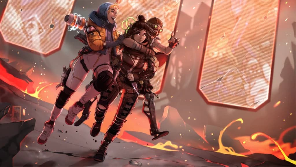 Twitch Drop reward: Wattson, Wraith, and Octane celebrating victory