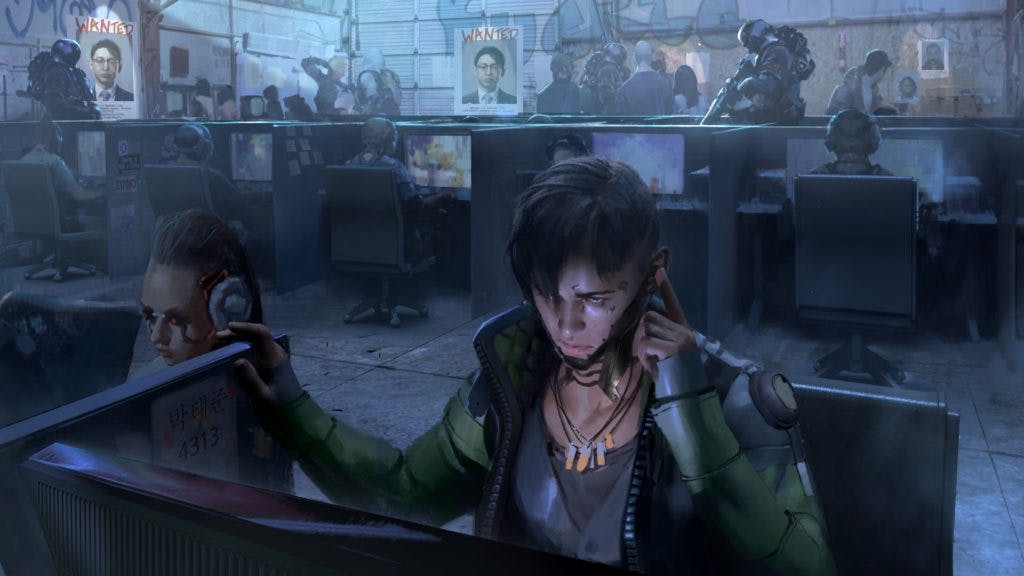 Apex Legends Backgrounds: Concept art of Crypto as a wanted man