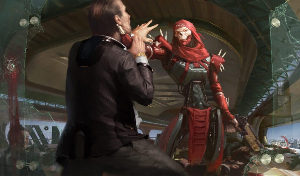 Apex Legends Concept art of Revenant murdering on behalf of Hammond Industries