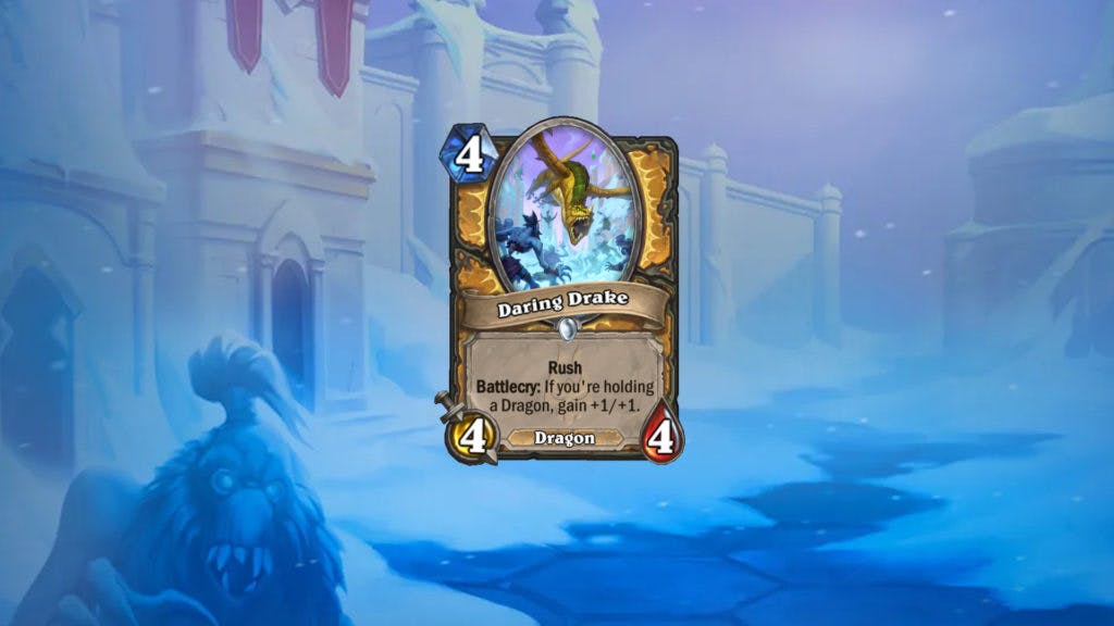 Daring Drake is a new March of the Lich King Paladin card. Image via Blizzard Entertainment.