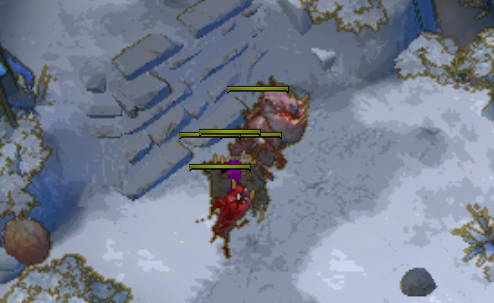 A group of Greevils can be seen walking around the Roshan pit.