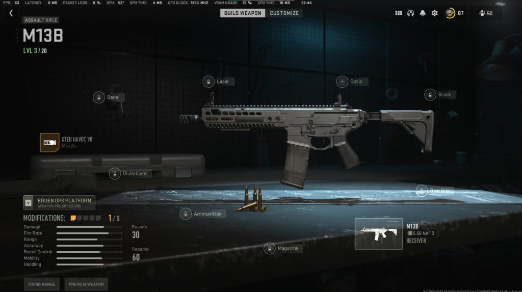 The M13B is the assault rifle addition to MW2 for Season 01. Image via Activision Publishing, Inc.