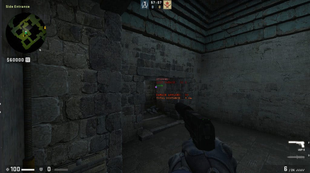 This is the maximum distance where the M4A1-S is the better gun after the nerf.