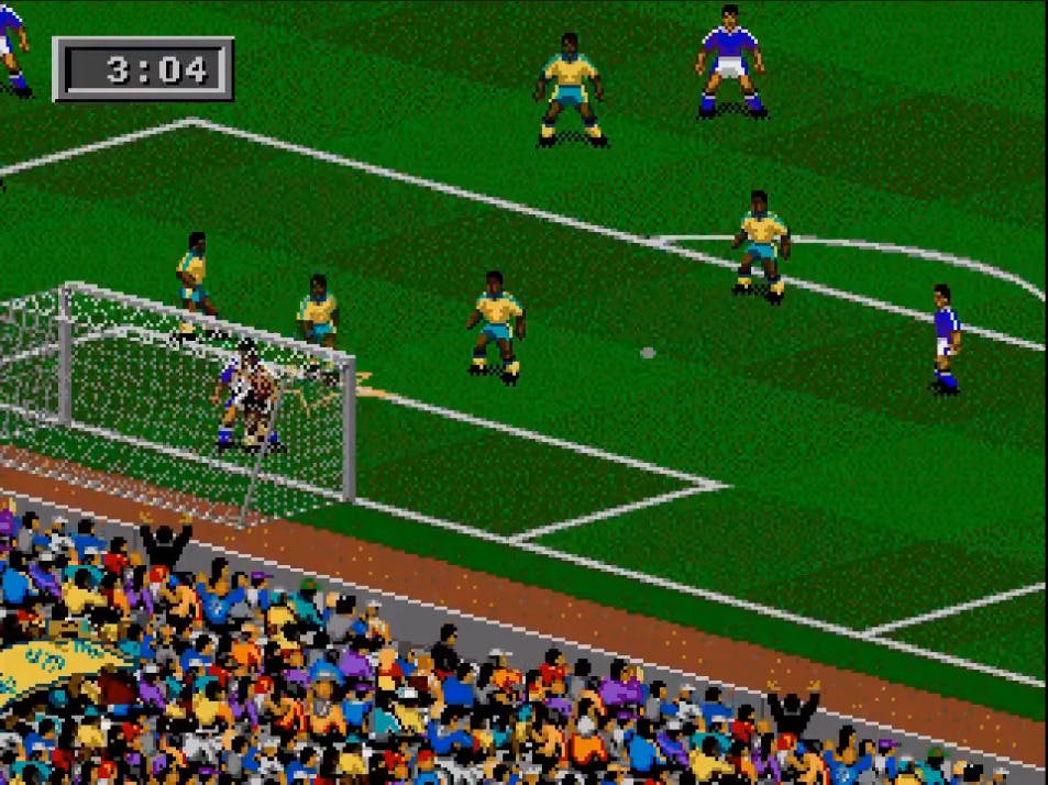 FIFA 95 Sega Genesis gameplay<br>Screencapped from <a href="https://youtu.be/xl_q18VEI4I" target="_blank" rel="noreferrer noopener nofollow">10min Gameplay</a>