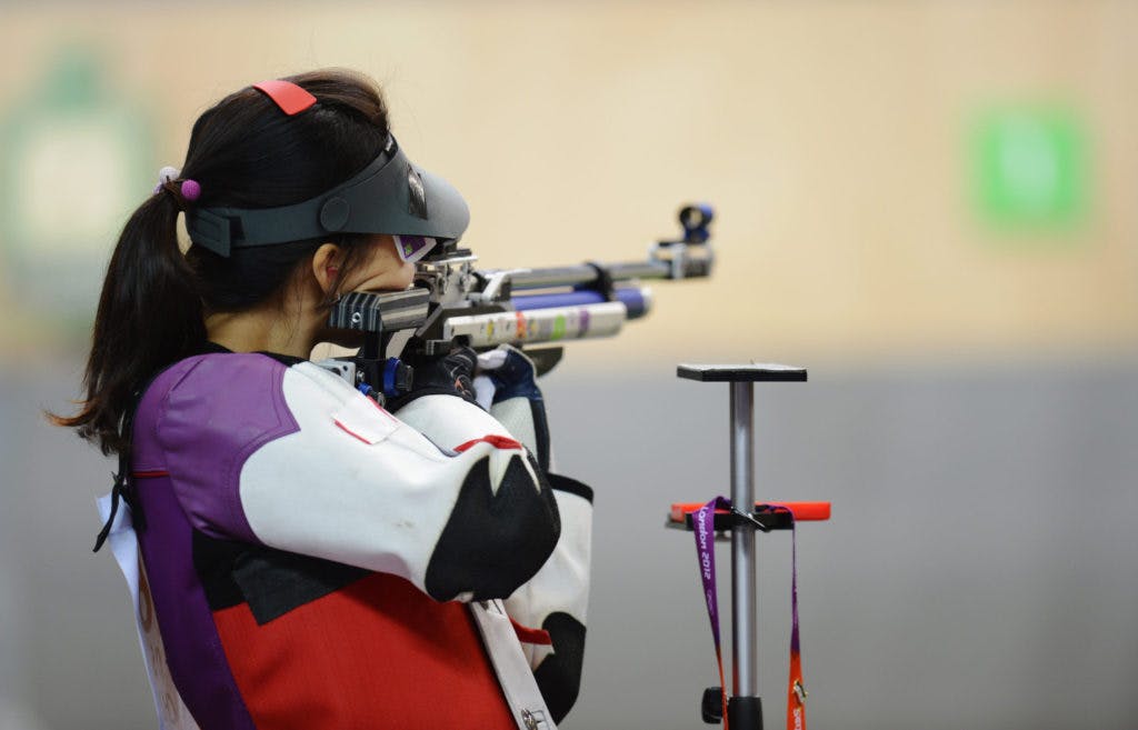 Sports shooting requires skill in precision, accuracy, and speed.<br>Image via Paris 2024