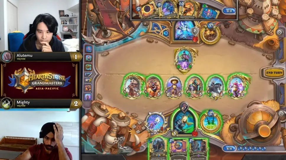 Alutemu versus Mighty during the Hearthstone Grandmasters Playoffs. Image via Blizzard Entertainment.